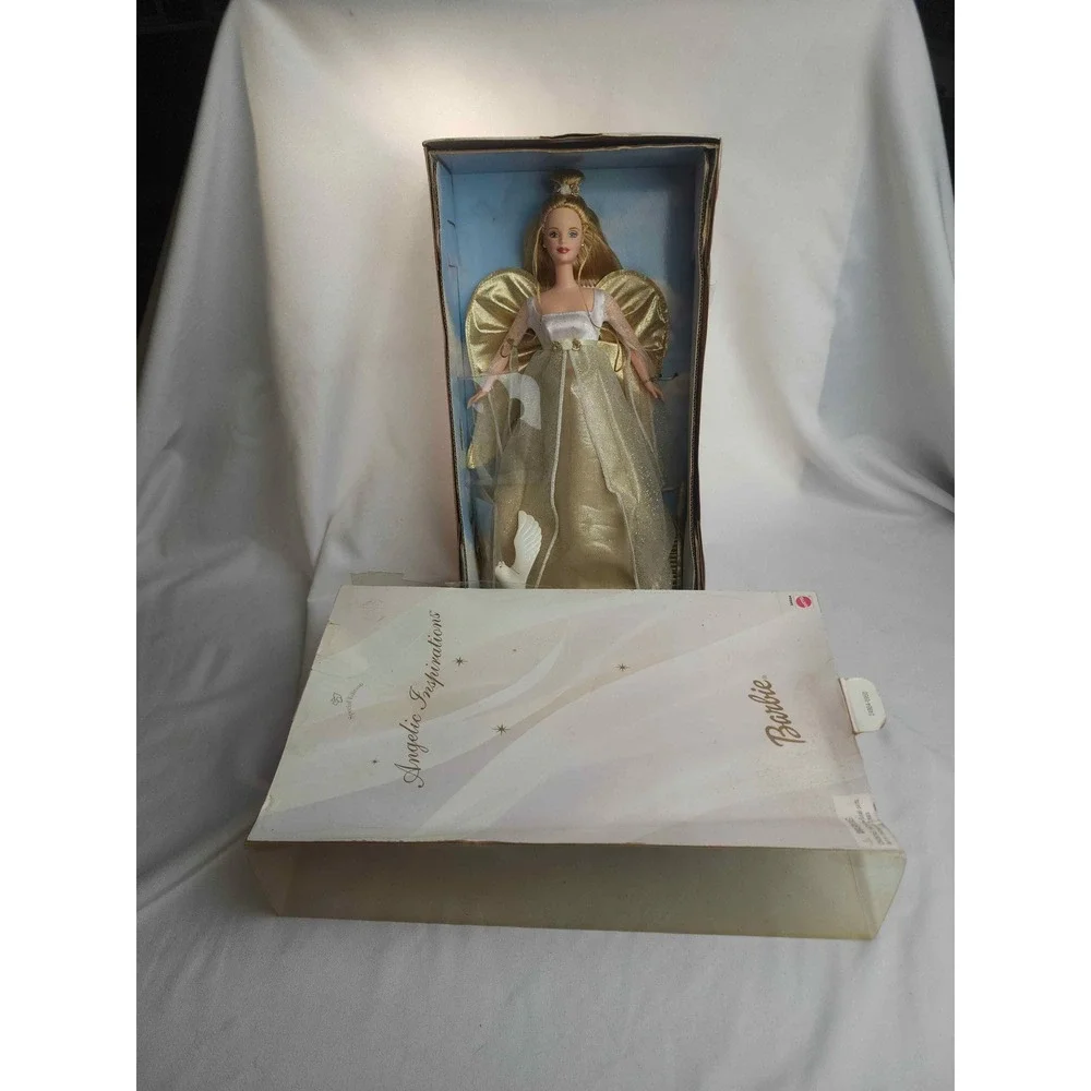 1999 Angelic Inspirations Barbie Doll Special Edition Gold White Angel 24984